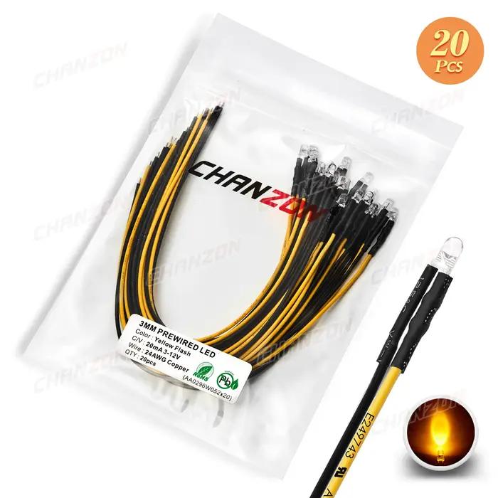 Diode LED précâblée 3mm 12V