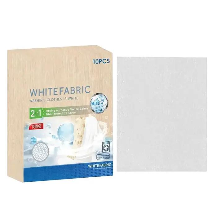 10 Feuilles de Blanchissant Textile Blanc pour Lave-Linge – Restaure la Blancheur du Coton