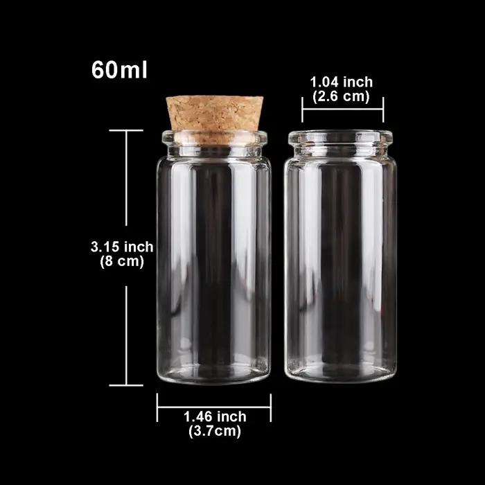 12/24 pièces 20ml 30ml 40ml 50ml 60ml 70ml 90ml 120ml 150ml bouteilles en verre avec liège épices bonbons pots conteneur