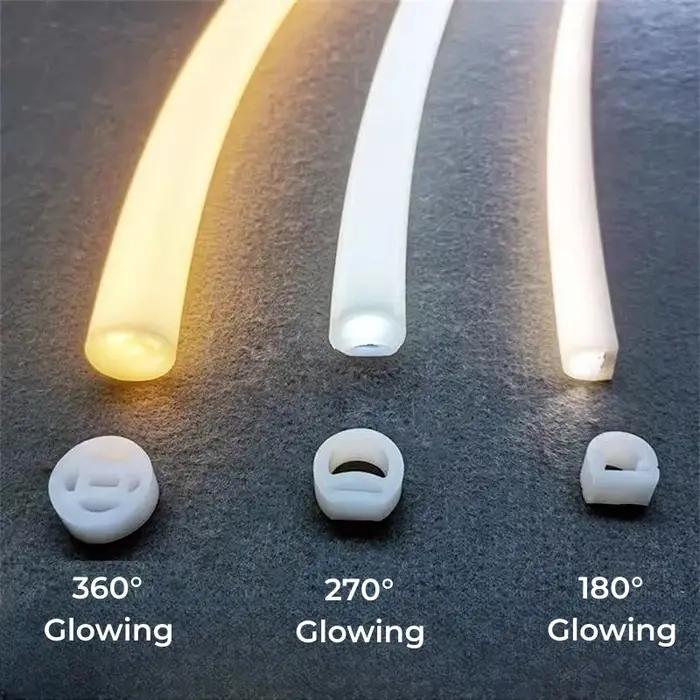360 ° Lampe LED ronde brillante en forme de Tube néon, diffuseur Flexible en Silicone, canal WS281