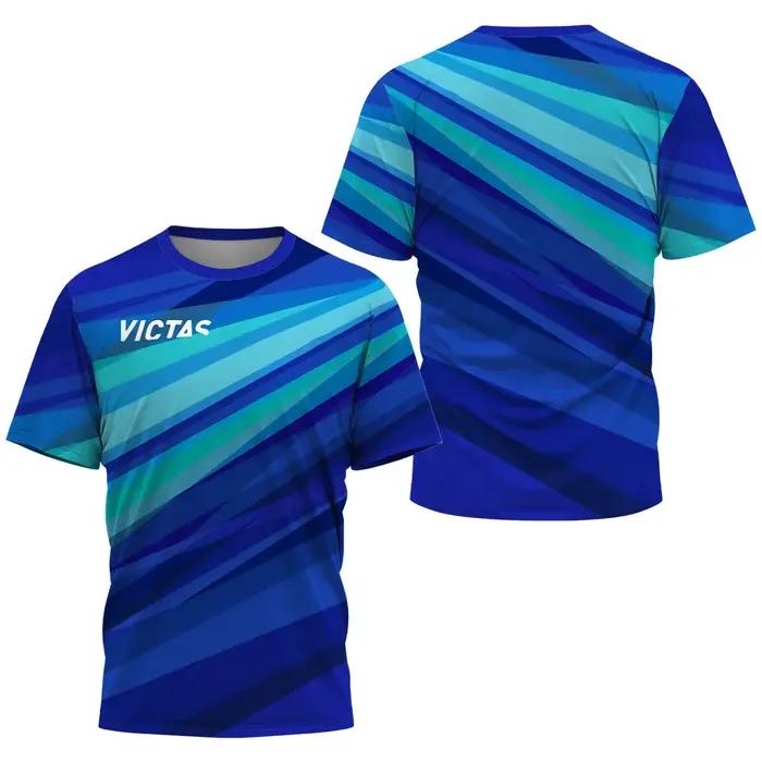 T-shirt pour homme, vêtements de sport de tennis de table, vêtements de fitness en plein air, t-shirt décontracté à manches courtes, col rond, t-shirt surdimensionné