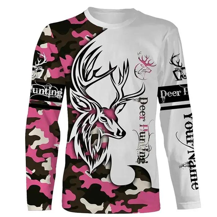 Camo chasse animaux sanglier hommes T-Shirt impression 3D Sport à manches longues T-Shirt hauts déco