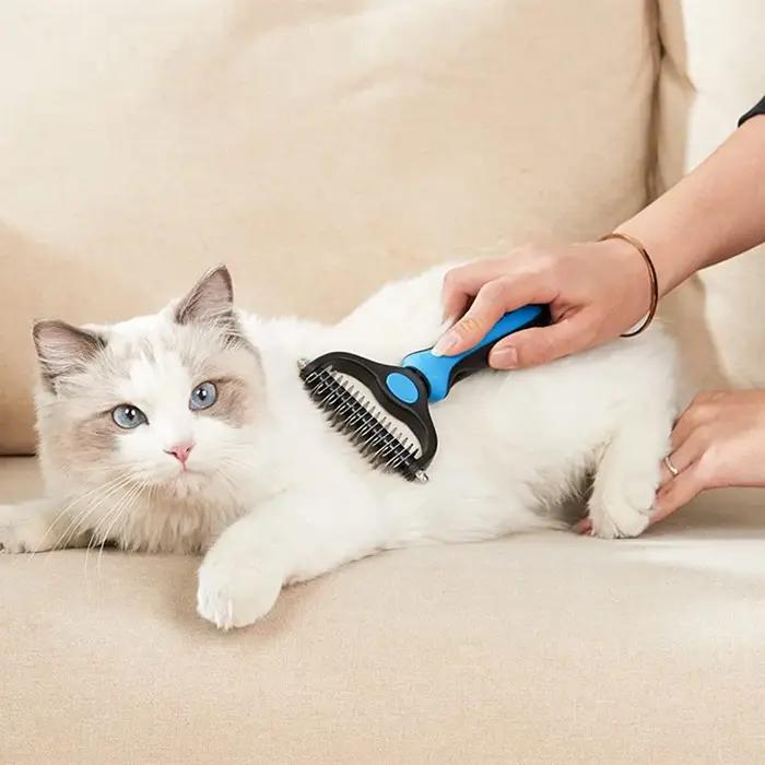 Nouvelle Brosse Démêlante pour Chiens et Chats – Outil de Toilettage pour Poils Longs et Bouclés