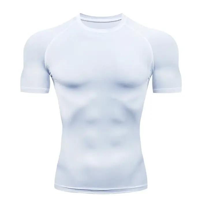 T-shirt de compression à manches courtes pour homme, t-shirt de sport, de fitness, de jogging et d'a