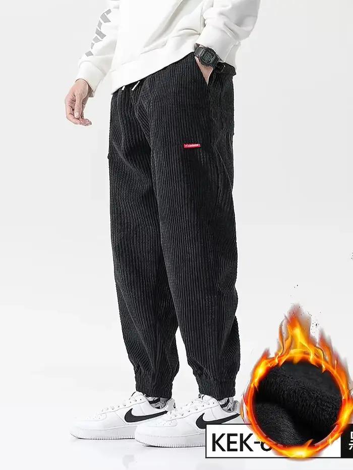 Pantalon jogger baggy en velours côtelé homme - Coupe loose confortable pour automne hiver