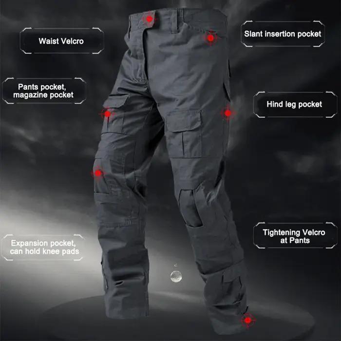Pantalon tactique chasse multicam homme cargo camouflage résistant vent trekking extérieur