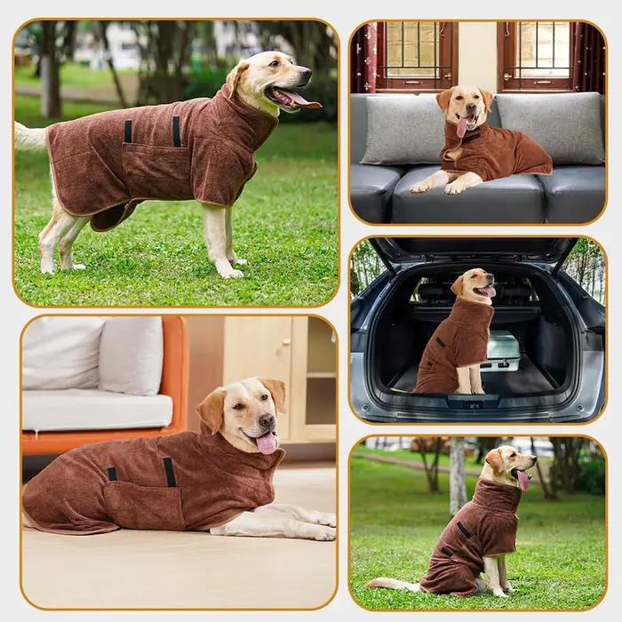 Peignoir absorbant pour chien