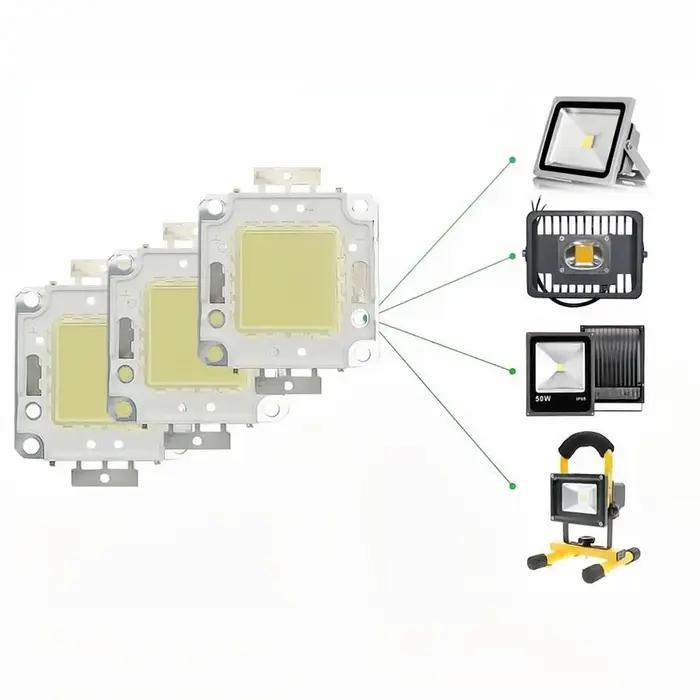 Puce COB LED 10W 20W 30W 50W 100W, blanc chaud, haute qualité, pour projecteur à faisceau large, à m