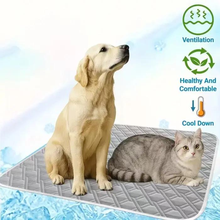 Tapis rafraîchissant pour animaux de compagnie S-XXL, lit rafraîchissant pour chien, lavable, base antidérapante, grand tapis de refroidissement pour animaux, accessoires pour animaux.