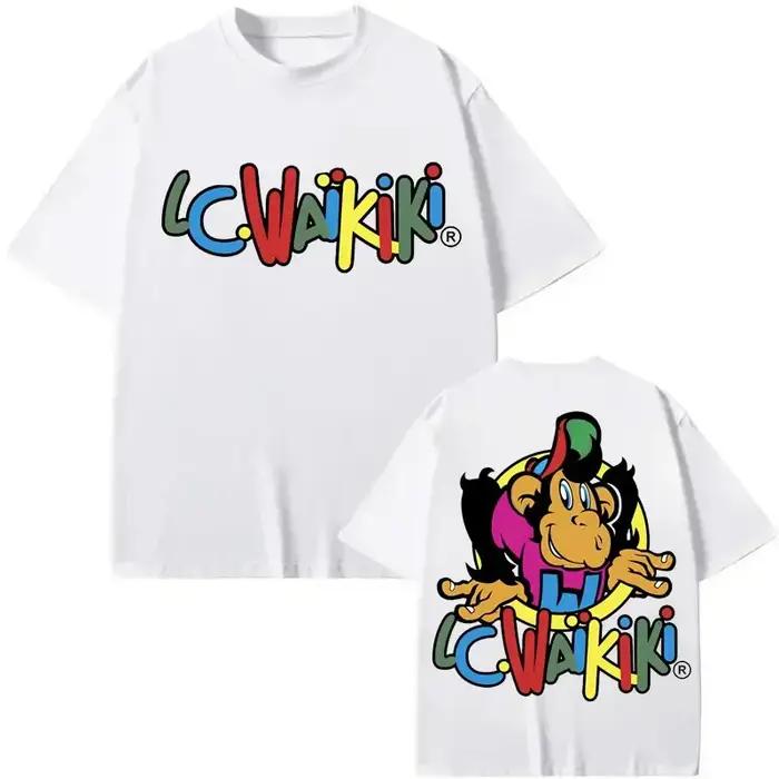 Lc Waikiki Monkey T-shirts graphiques amusants pour hommes et femmes, vêtements à la mode Y2k, T-shirt à manches courtes, T-shirts d'été décontractés en coton
