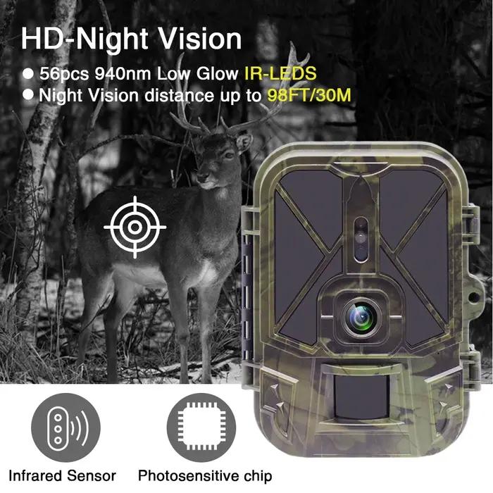 Caméra de chasse 4K avec diffusion en direct, 30MP, WiFi, Bluetooth, sans réseau 4G, avec batterie L
