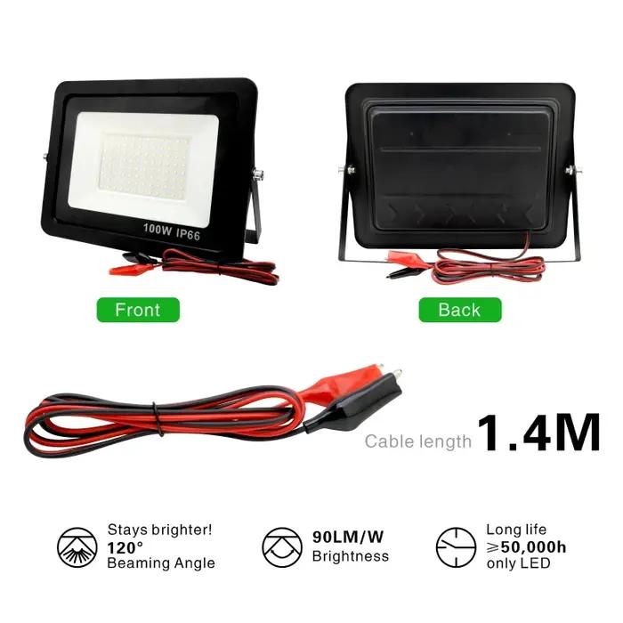 20W 30W 50W 100W DC12V Led projecteur extérieur projecteur IP66 étanche réflecteur de lumière Portab