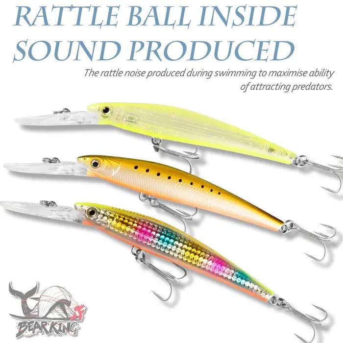BEARKING Top appâts durs leurres de pêche 120mm 22g longue coulée vairon Wobblers profondeur de plon