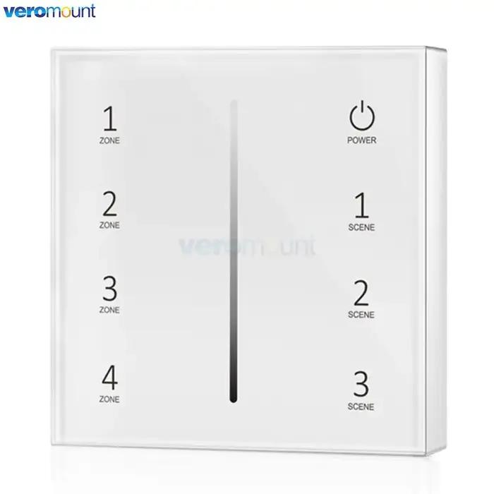 Skydance 2.4G RF gradation sans fil Panl télécommande 1 2 4Zone bouton tactile support mural rotatif
