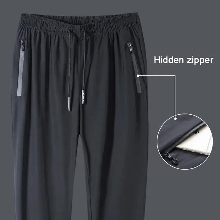 Été hommes glace soie séchage rapide pantalons décontractés coupe ajustée version coréenne glace soi