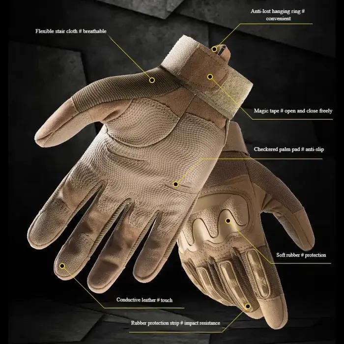 Gants tactiques camouflage pleine main - Protection antidérapante - Chasse vélo outdoor sport extrême