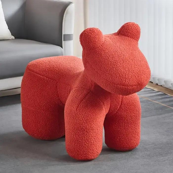 Vanité nordique repose-pieds chaises de salon personne seule poney dessin animé chaise Mobile en plastique créatif enfan