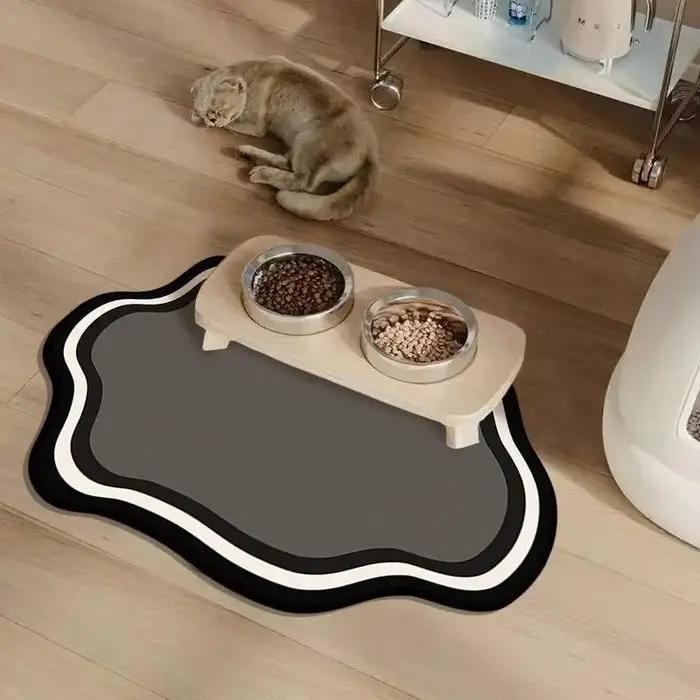 Tapis d'alimentation en terre de diatomée pour animaux de compagnie