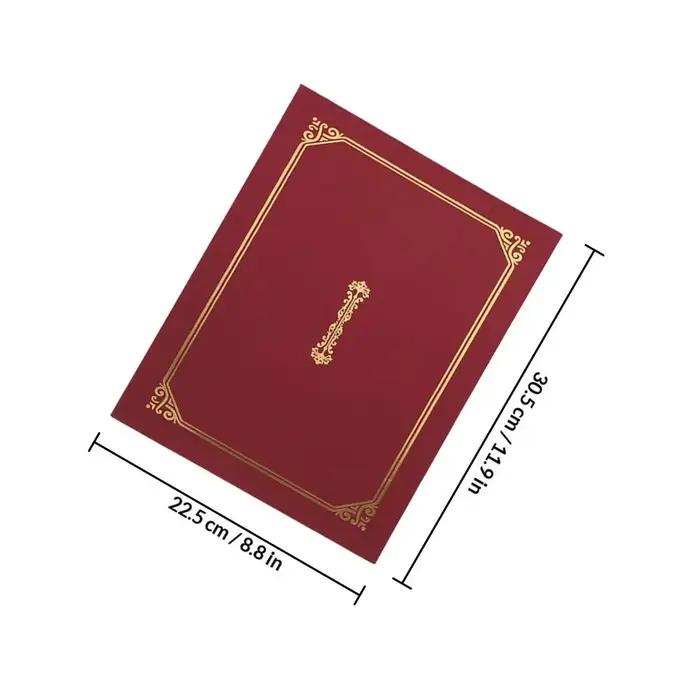 Porte-certificats A4, 2 pièces, couvertures de diplôme, design élégant et luxueux, dossiers de présentation en papier robuste pour diplômes du lycée et du collège