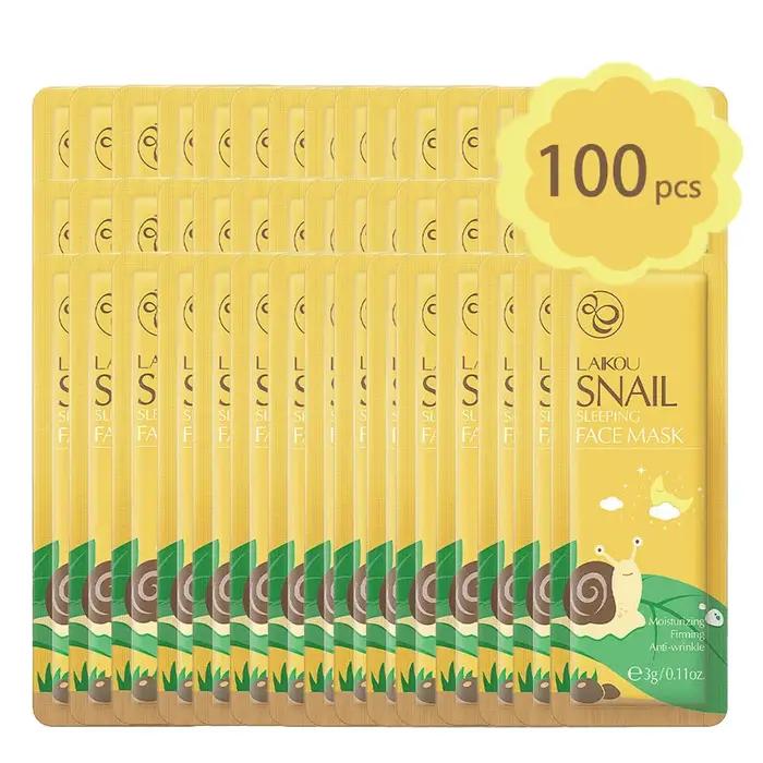 100 pièces LAIKOU masque de sommeil hydratant Sakura escargot algues Centella