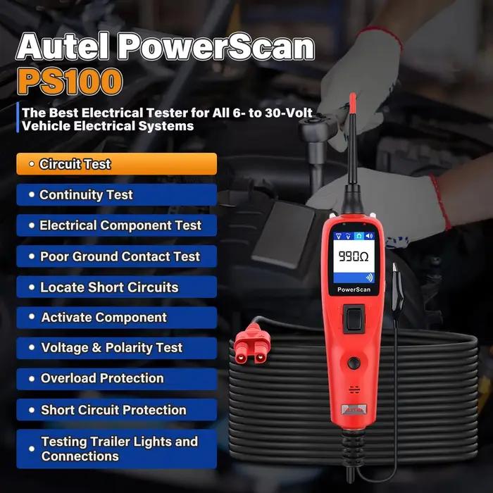 Autel-Testeur de circuit automatique PowerScan PS100