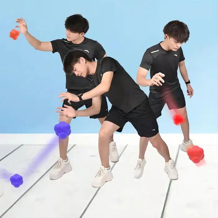 Balle de réaction hexagonale vitesse agilité entraînement balle en Silicone Coordination réflexe spo