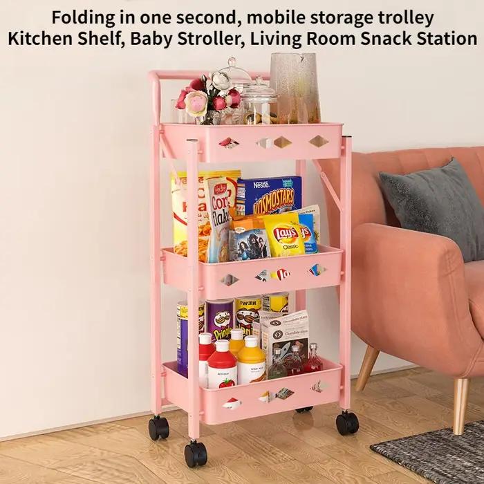 Chariot pliant pour la maison, grand légumes et fruits, fournitures de snacks, étagère de cuisine, m