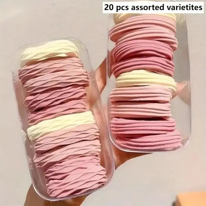 Attaches de cheveux minimalistes pour femmes haute élasticité 20 pièces couleurs douces style coréen four seasons adaptable pour shopping et plus