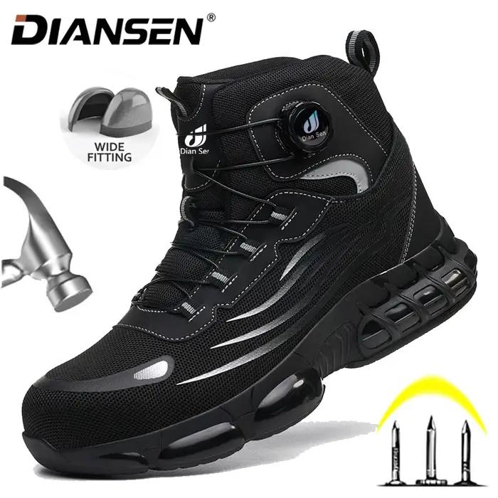 Chaussures de sécurité pour hommes baskets anti-ecrasement embout acier anti-perforation pour chantier construction atelier usine