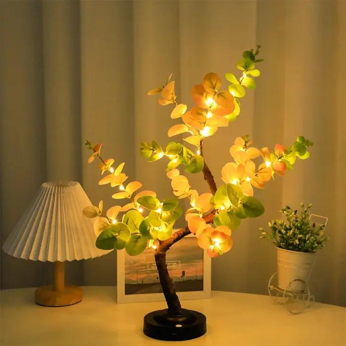 Lampe LED en Forme d'Arbre Bonsaï avec Branches Réglables, Éclairage d'Été pour la Maison, la oral e
