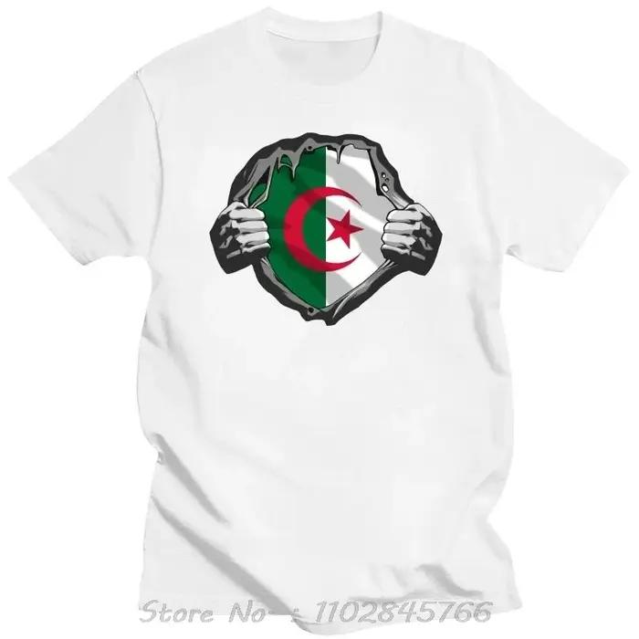 Drôle Algérie Drapeau Algérien Pround T-shirt Surdimensionné Vêtements Pour Hommes Cadeaux D'anniversaire Fitness T-shirt Style D'été Nouveau Coton T-shirt