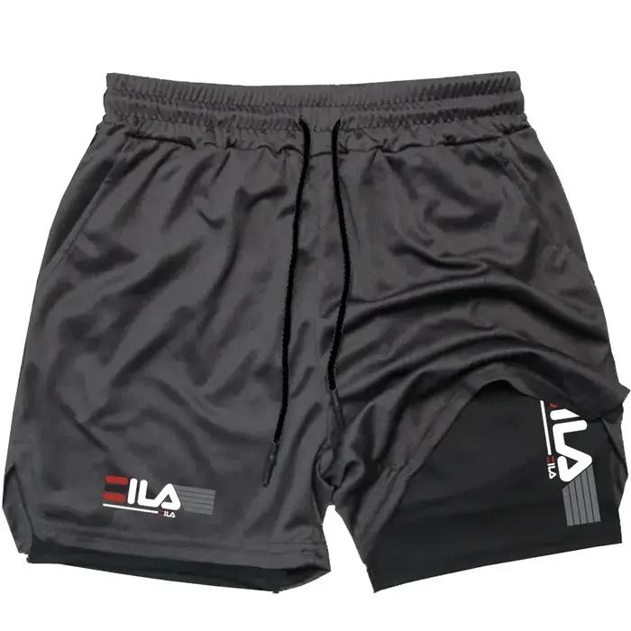 Short de sport deux en un pour homme, respirant, décontracté, séchage rapide, double couche, short d