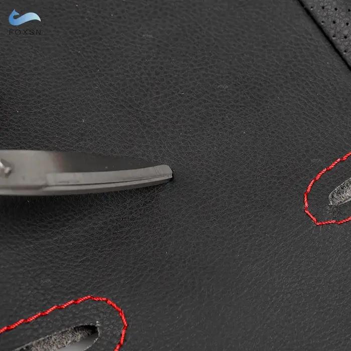 Housse de volant de voiture pour BMW série 3 5 E36 E46 E39 X3 E83 X5 E53 tresse en cuir microfibre p