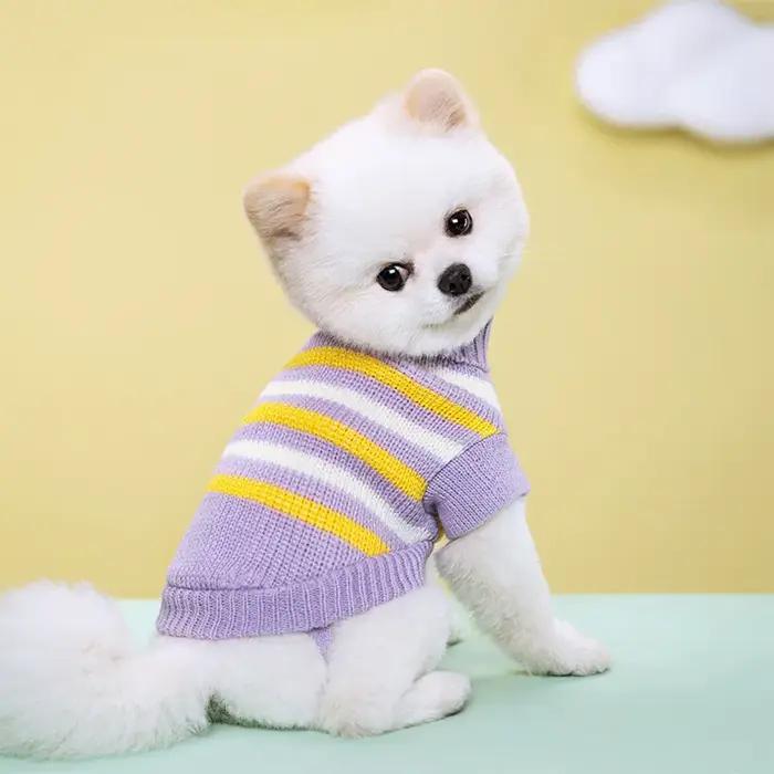 Veste en coton rayé pour petits chiens et chats élégante confortable pour toutes les saisons à offrir pour occasions spéciales