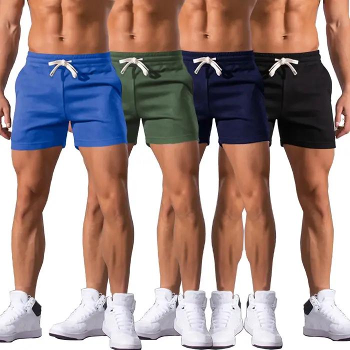 Shorts pour hommes été casual respirant cordon pantalon court couleur unie Boardshorts Joggers sport