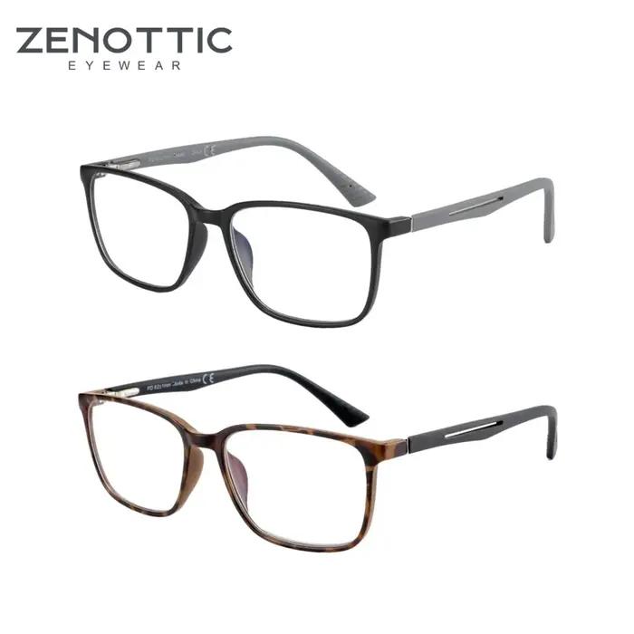 ZENOTTIC Deux ensembles de lunettes de lecture à lumière bleue pour hommes, lecteurs de monture carr
