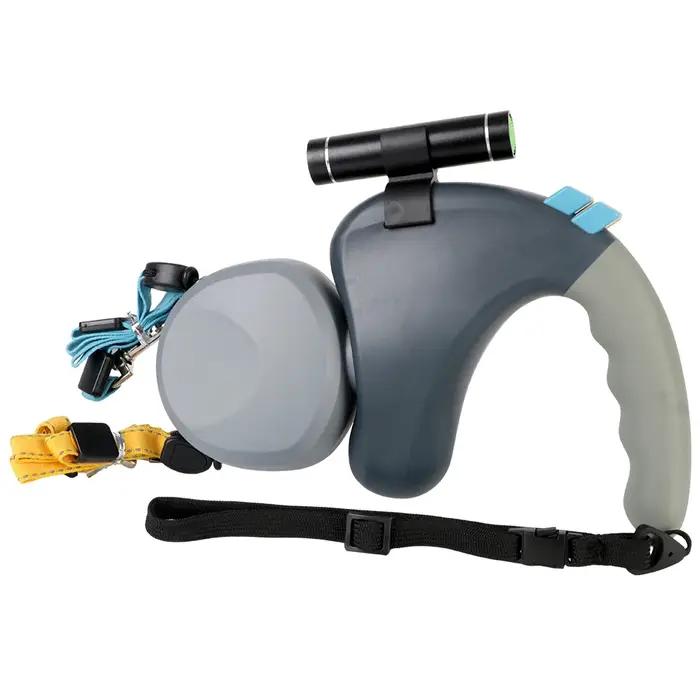 Pour 2 chiens marche animal de compagnie corde de Traction ceinture rétractable réglable Double avec