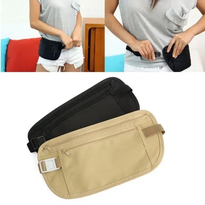 Sac de poitrine secret en polyester robuste pour portefeuille et passeport, pratique et sécurisé pour femmes et hommes lors de voyages et activités extérieures