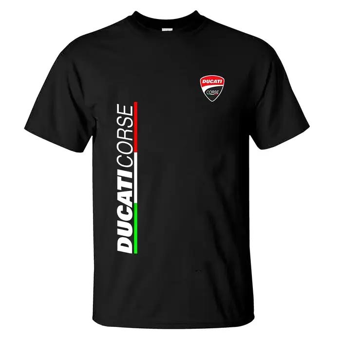 T-shirt d'équipe en coton de qualité supérieure avec logo bouclier et drapeau italien pour hommes et femmes styles motards occasions spéciales