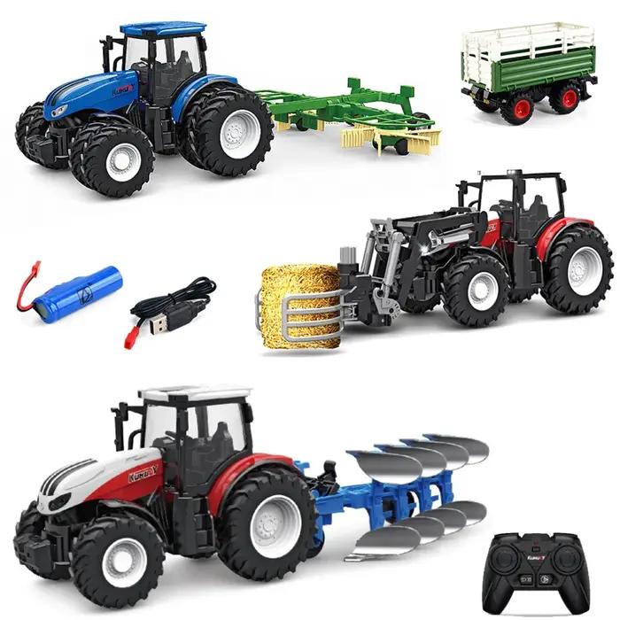 Tracteur RC 2.4GHz Ingénierie Agricole Enfant Jouets Cadeaux Occasions Spéciales Simulateur Agriculture Jeu Stratégie Miniature Conduite Durabilité