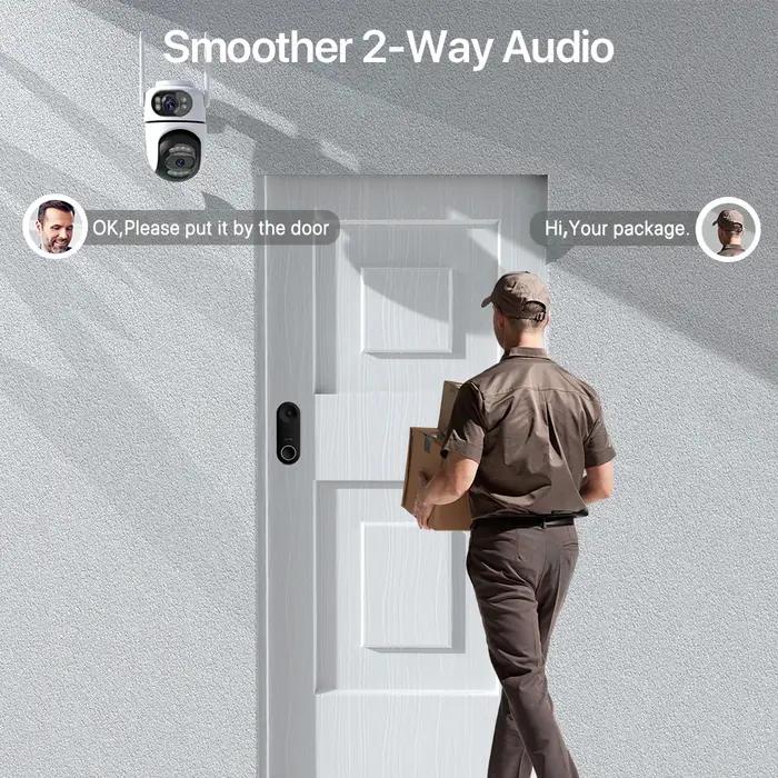 Caméra PTZ 8MP 4K WiFi - Surveillance extérieure avec double objectif, tracking IA et application iCsee