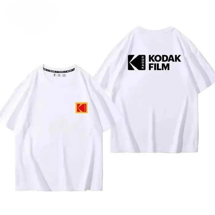 T-shirt vintage imprimé pour homme Kodak été 2026, 100% coton, sportif, décontracté, ample et confor