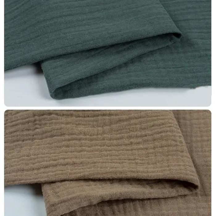 Tissu en gaze double couche de coton, doux et confortable, matière en pur coton, printemps-été, pour robe, tissu au mètre, DIY