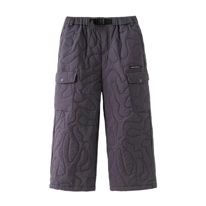 Dave Bella enfants jambe large coton-pad pantalon hiver épaissir filles pantalons droits décontracté chaud imperméable