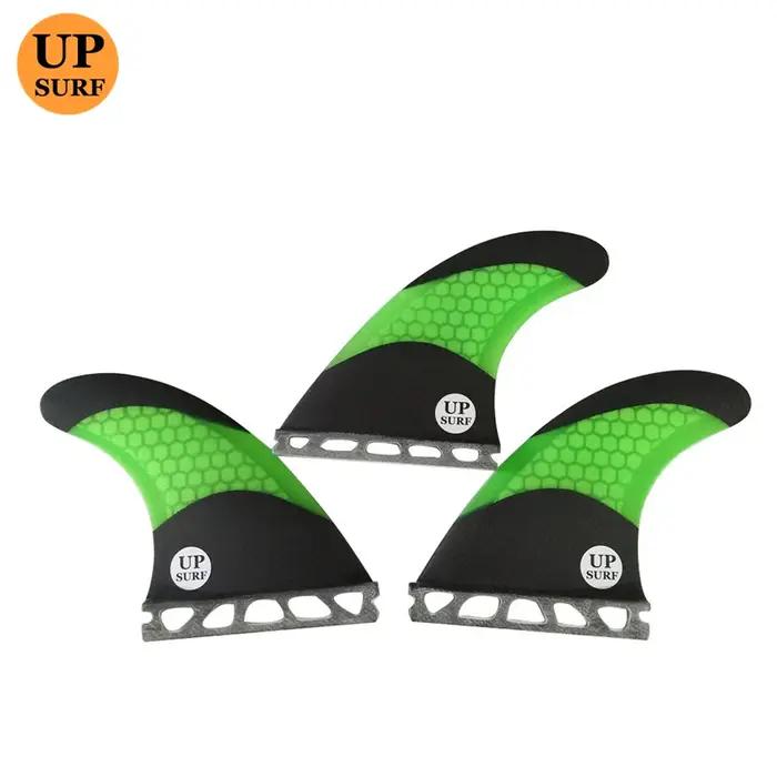 Ailerons de surf UPSURF FUTURE en fibre de carbone pour planche de surf unisexe, vert orange blanc, pour surfeurs occasions spéciales