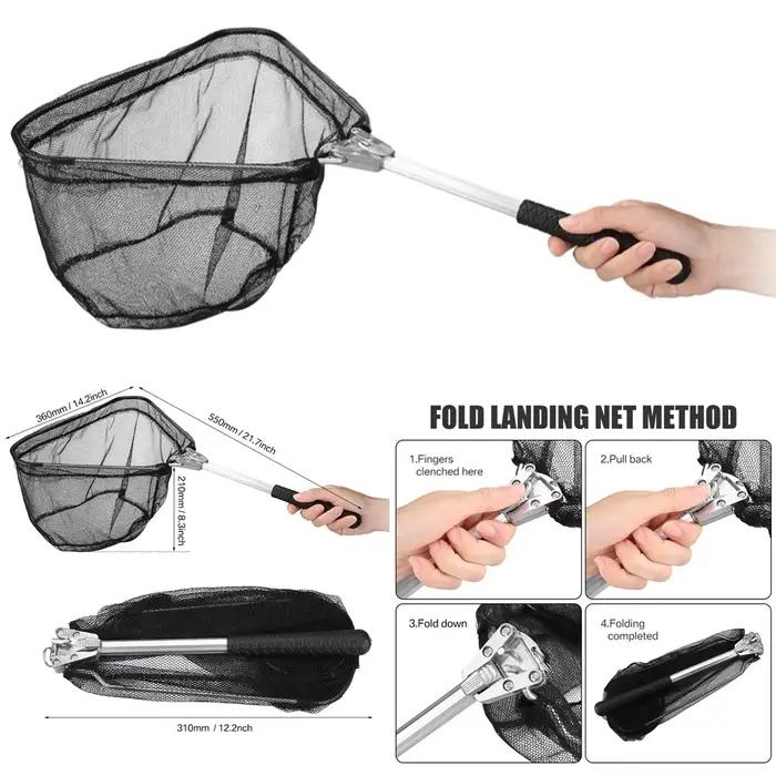 Filet d'atterrissage de pêche en alliage d'aluminium multifilament étendu jusqu'à 190cm pour pêcheurs débutants et experts toutes occasions
