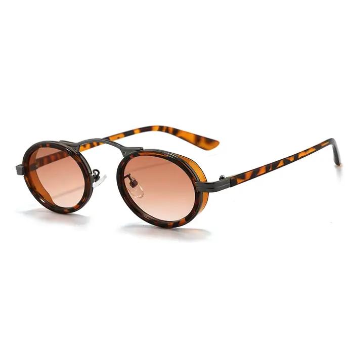 Lunettes de randonnée rétro ovales anti-lumière pour femmes - Monture métal fashion INS unisexe qualité