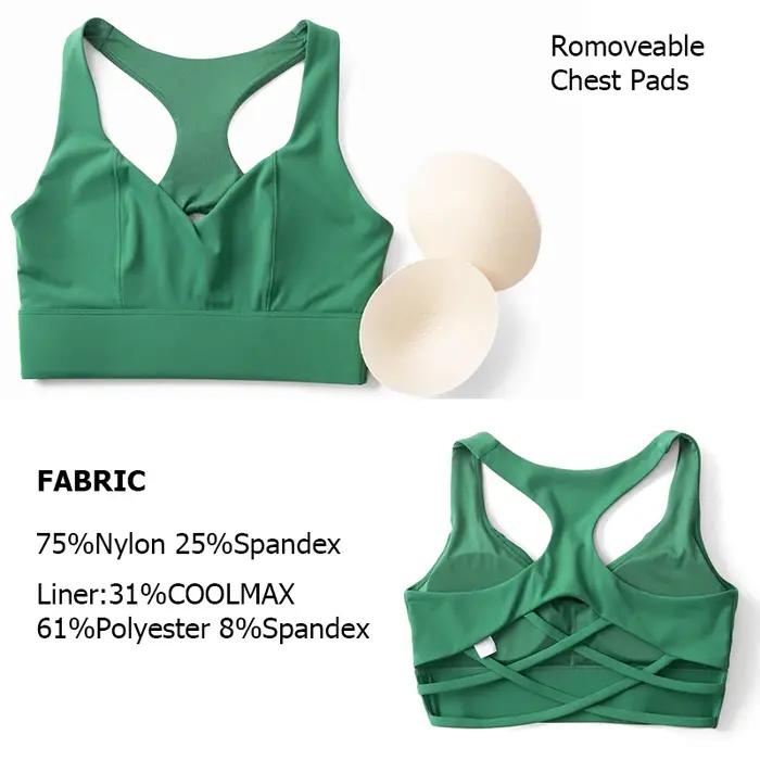 Soutien-gorge de sport pour femme, extensible, doux, froncé, push-up, haute performance, respirant,