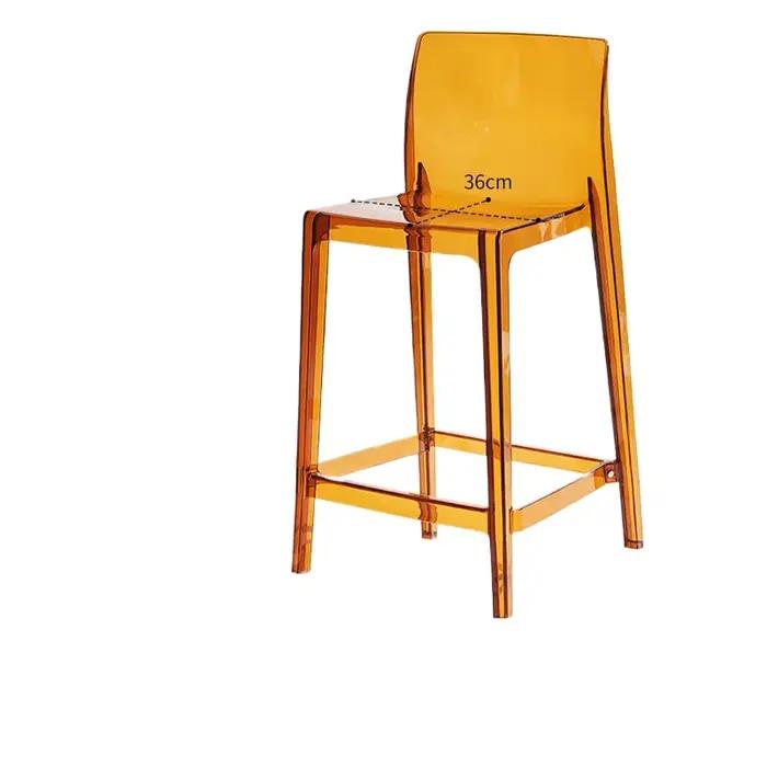Tabouret de Bar moderne en acrylique transparent, chaise ergonomique à hauteur de comptoir, siège d'