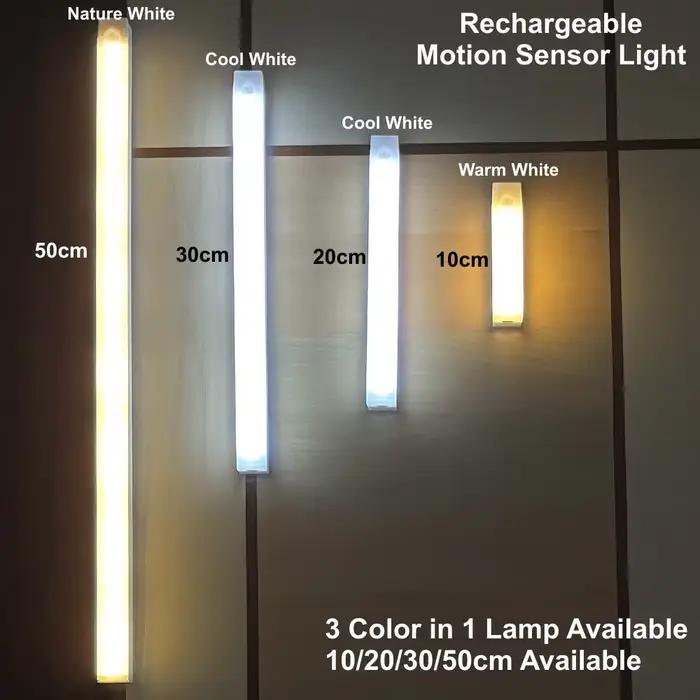 Barre lumineuse LED avec détecteur de mouvement, veilleuse à Induction sans fil, Rechargeable par US